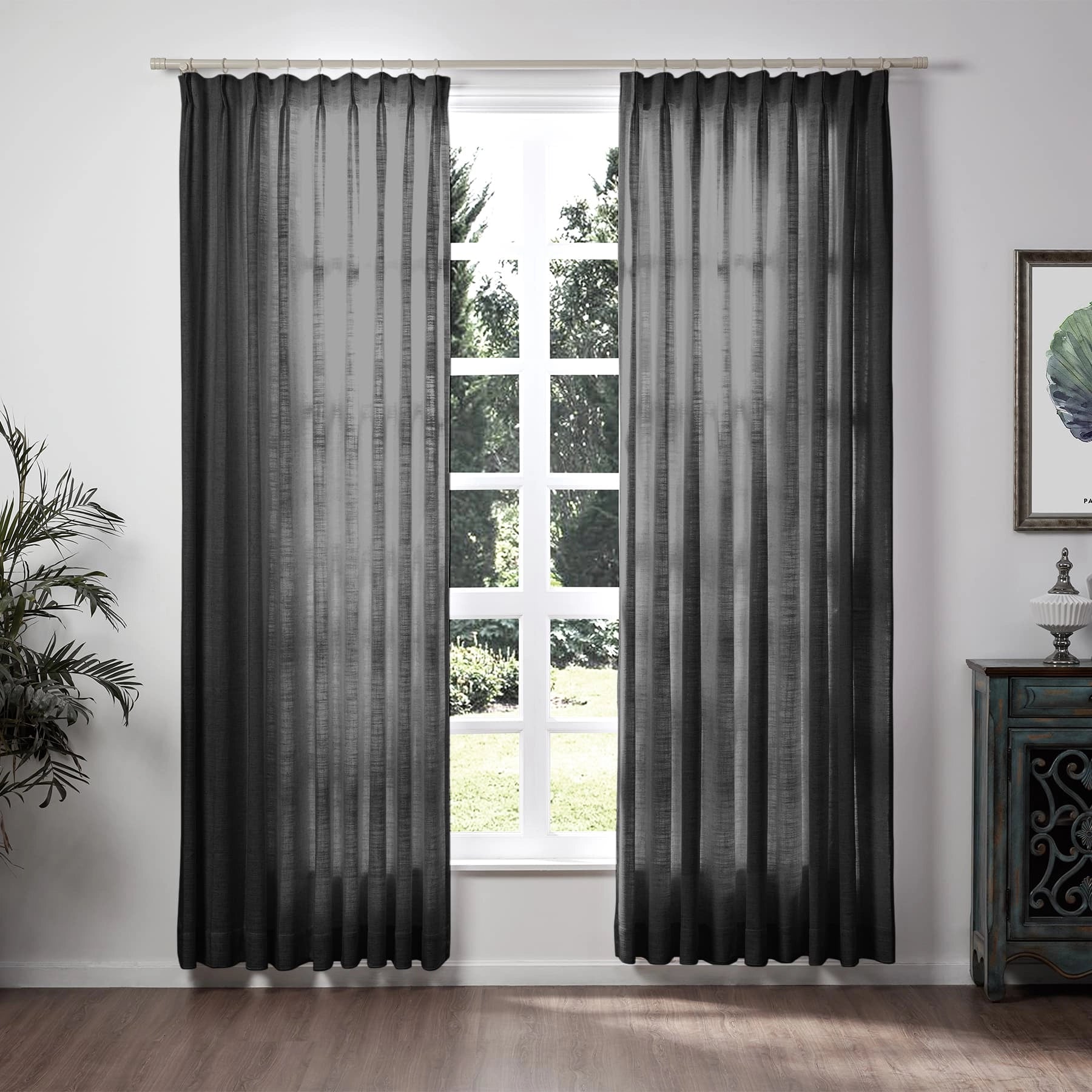 Liz Loft Extra Long Pleated Curtains - 84 Inch Length Blackout Drapes for Living Room & Bedroom | Thermal Insulated Window Treatments for Home Decor