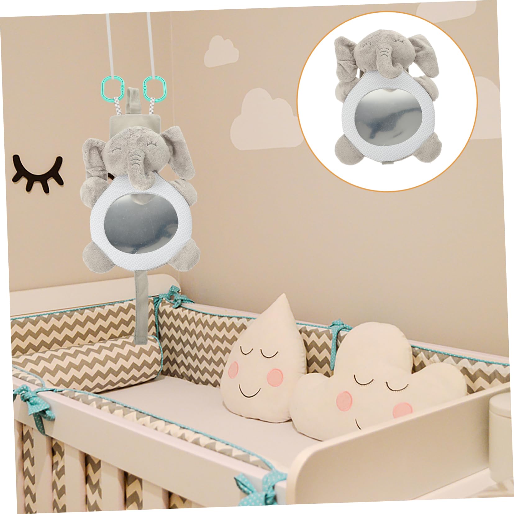VICASKY 2-Piece Baby Hanging Toys for Crib - Soft Plush Animal Sensory Toys for Newborns & Infants | Perfect for Nursery Decor, Baby Shower Gifts & Early Childhood Development