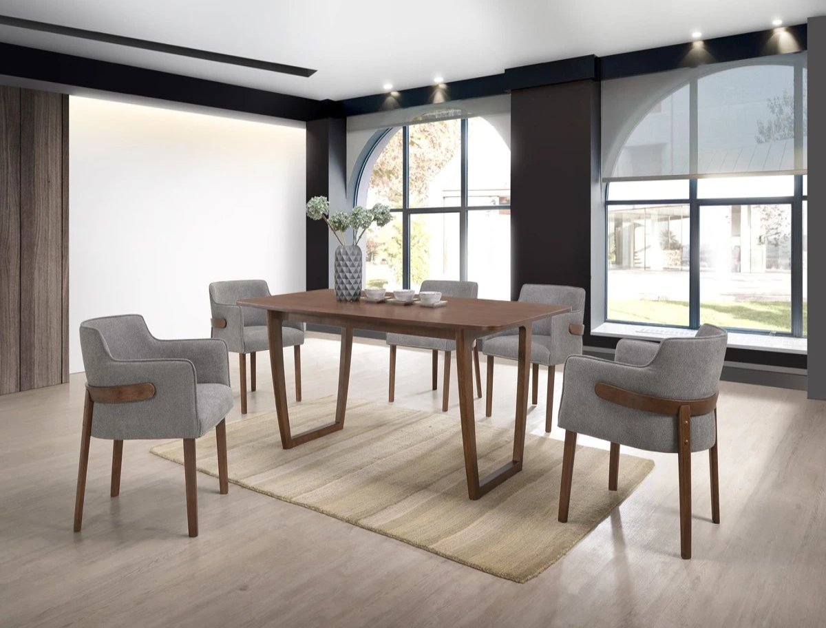 Jeoge Modern Dining Chairs Set of 2 - Mid Century Wooden Kitchen Chairs with Padded Seat - Perfect for Dining Room, Kitchen, Breakfast Nook & Home Office