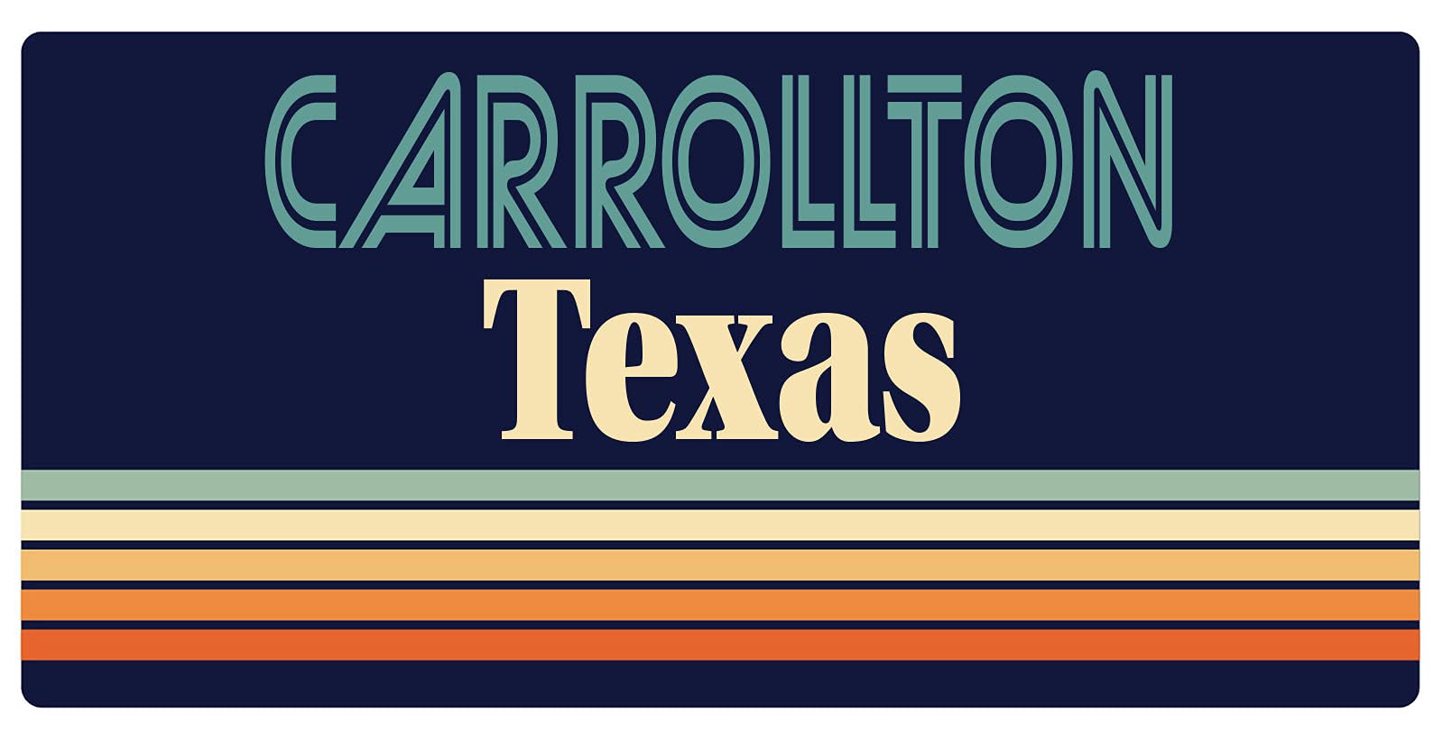 Vintage Retro Fridge Magnet 5 x 2.5 Inch - Carrollton Texas Souvenir, Decorative Refrigerator Magnet for Home, Office & Gifts
