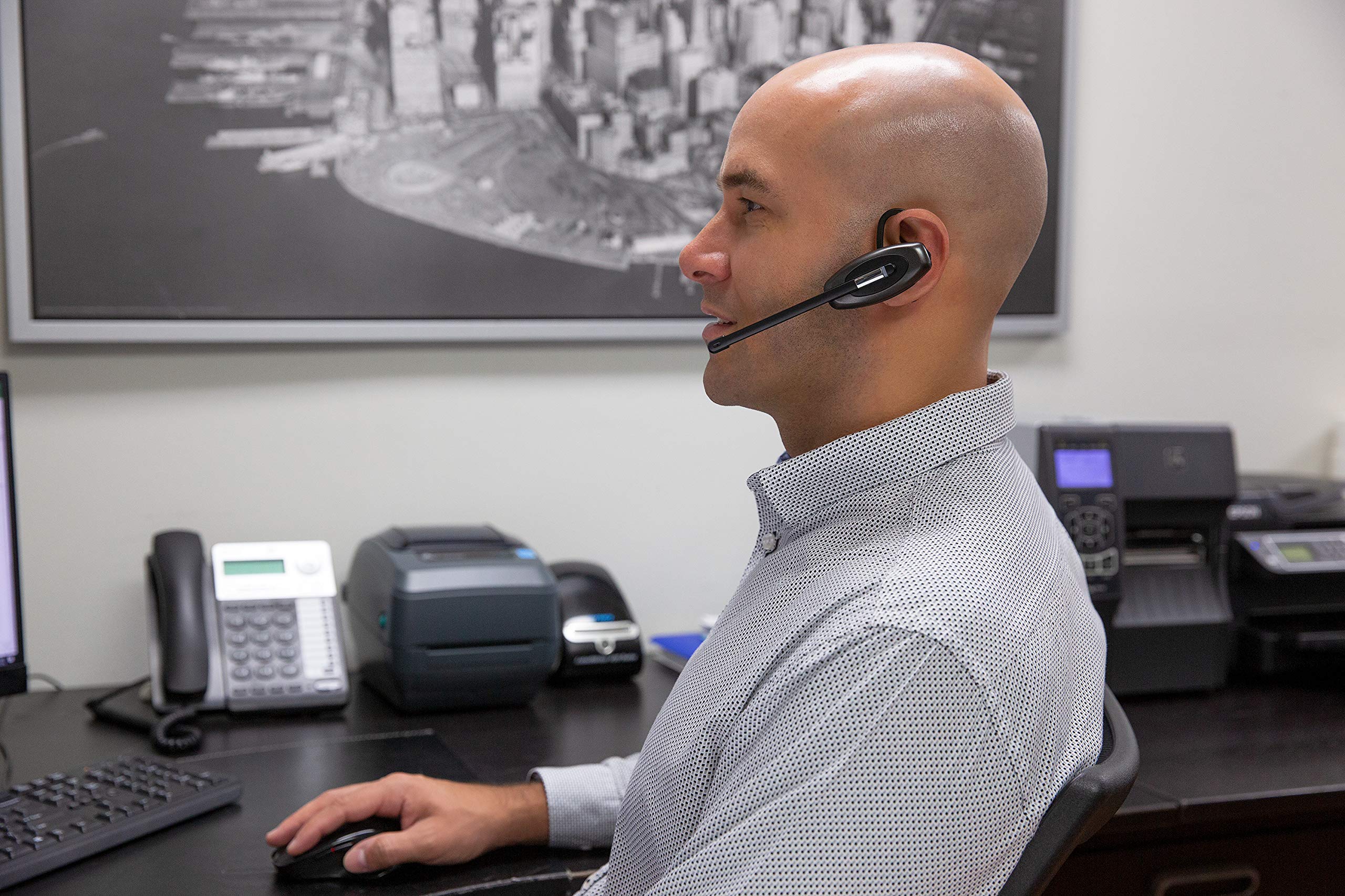 Premium D904 Convertible DECT Wireless Office Headset System - Unlimited Talk Time for Professionals - PC/Mac & Desk Phone Compatible - 3 Year Warranty (Renewed) - Ideal for Call Centers, Remote Work & Business Communications