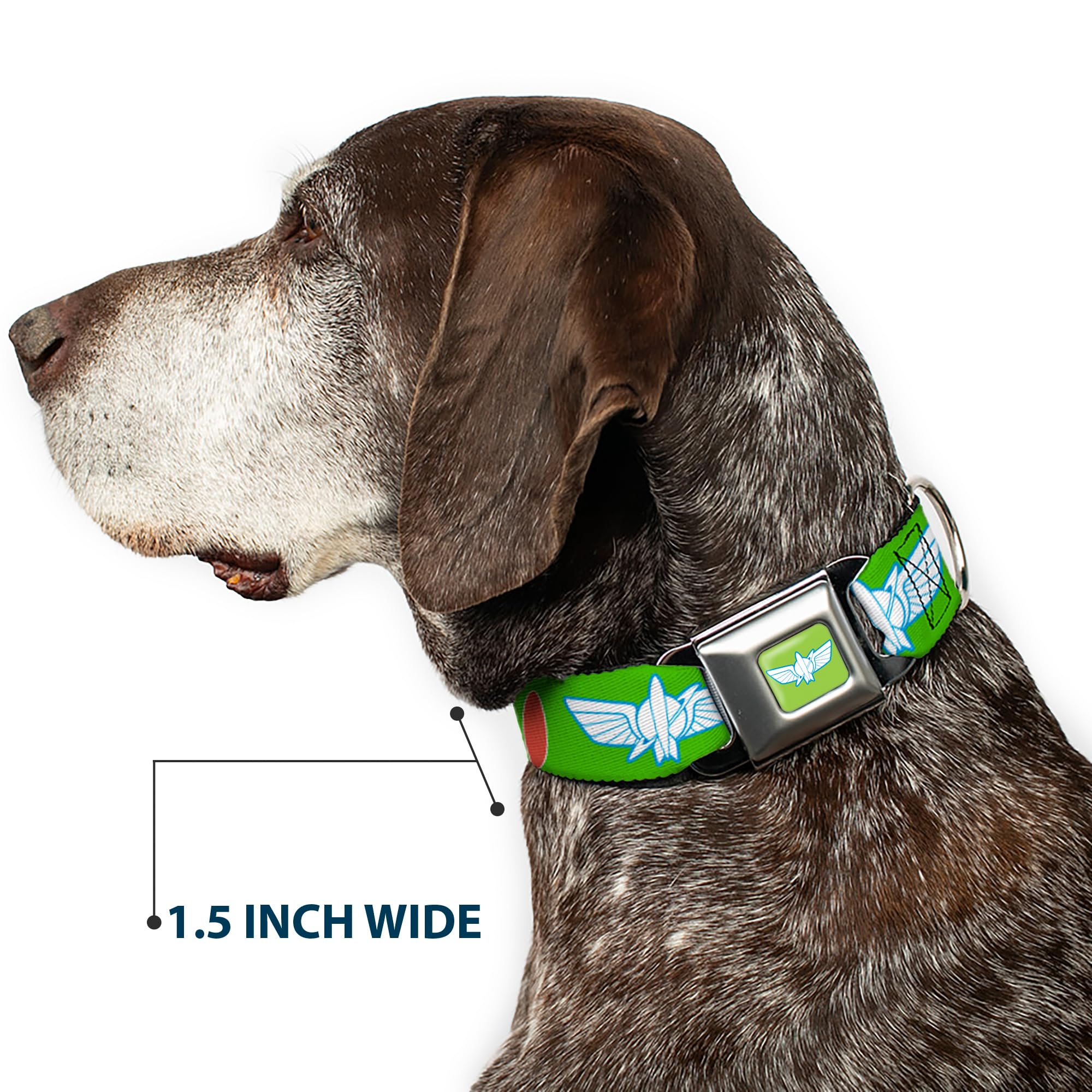 Buckle-Down Dog Collar with Toy Story Buzz Lightyear Design - 1.5