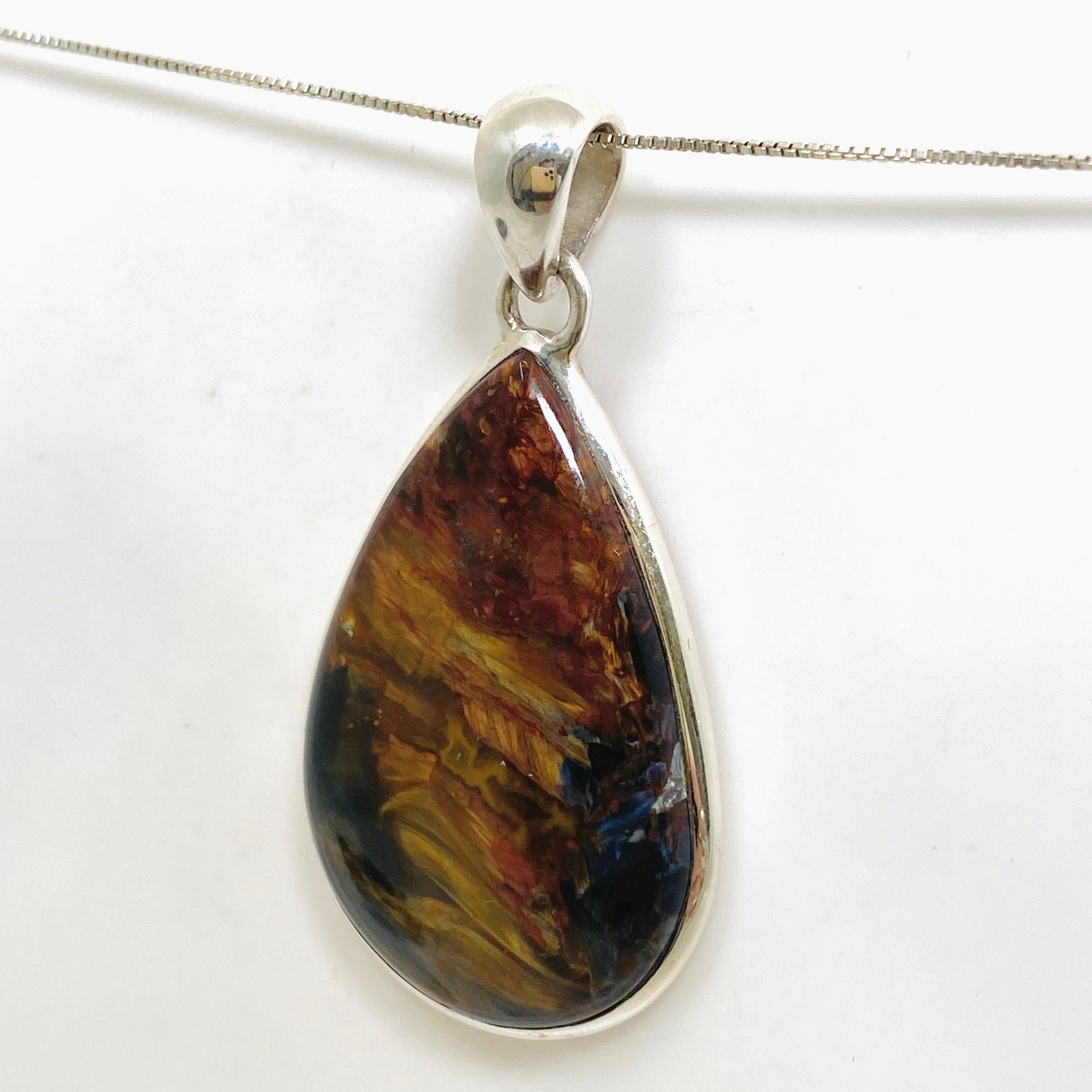 Natural Pietersite Teardrop Cabochon Pendant - Handmade Jewelry PPGJ1062 for Women, Gift for Her, Healing Crystal Necklace - Perfect for Meditation, Yoga & Spiritual Healing
