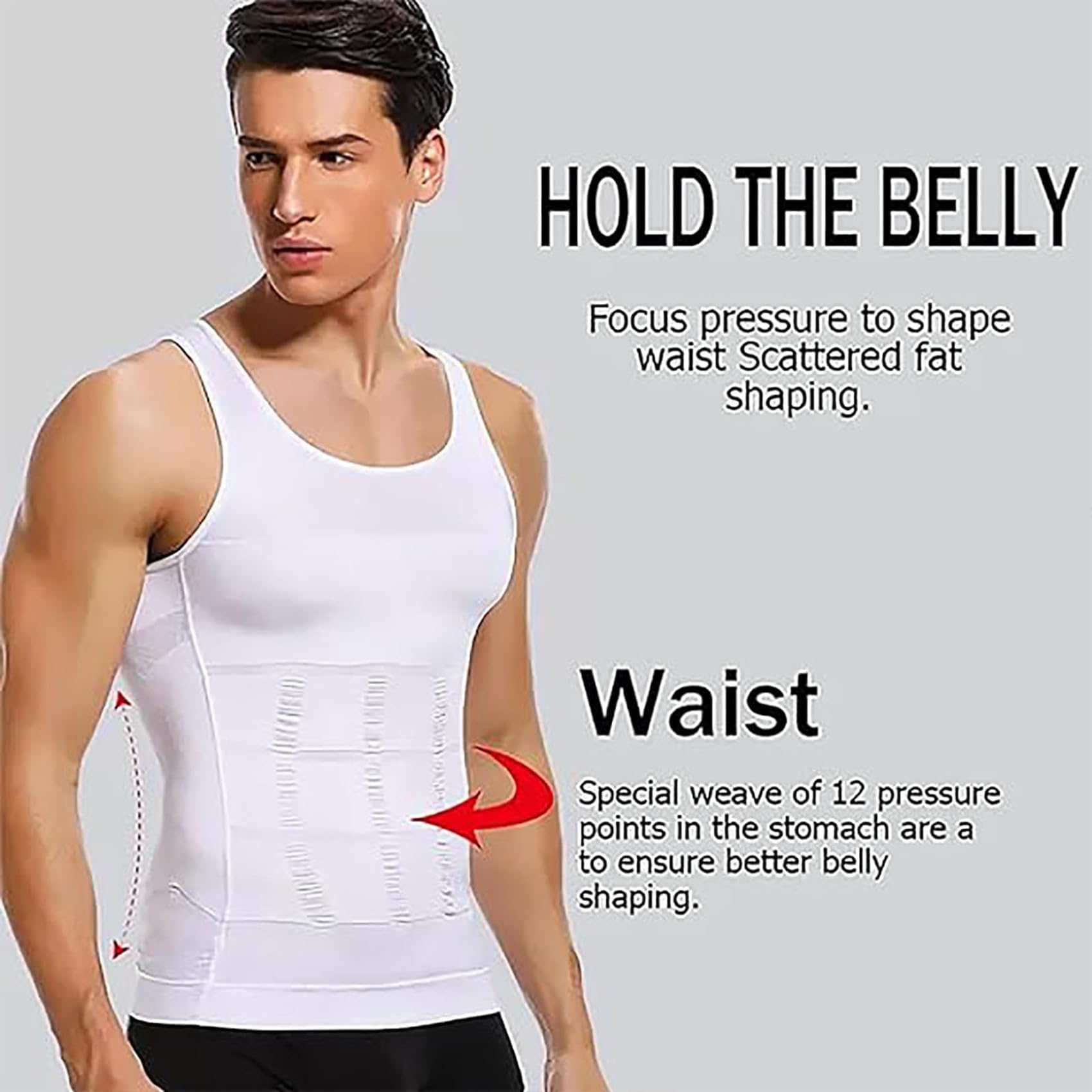SculptCore Men's Slimming Compression Shirt – Ionic Body Shaper for Men, Tummy Control & Posture Support – Perfect for Workouts, Office Wear & Everyday Comfort