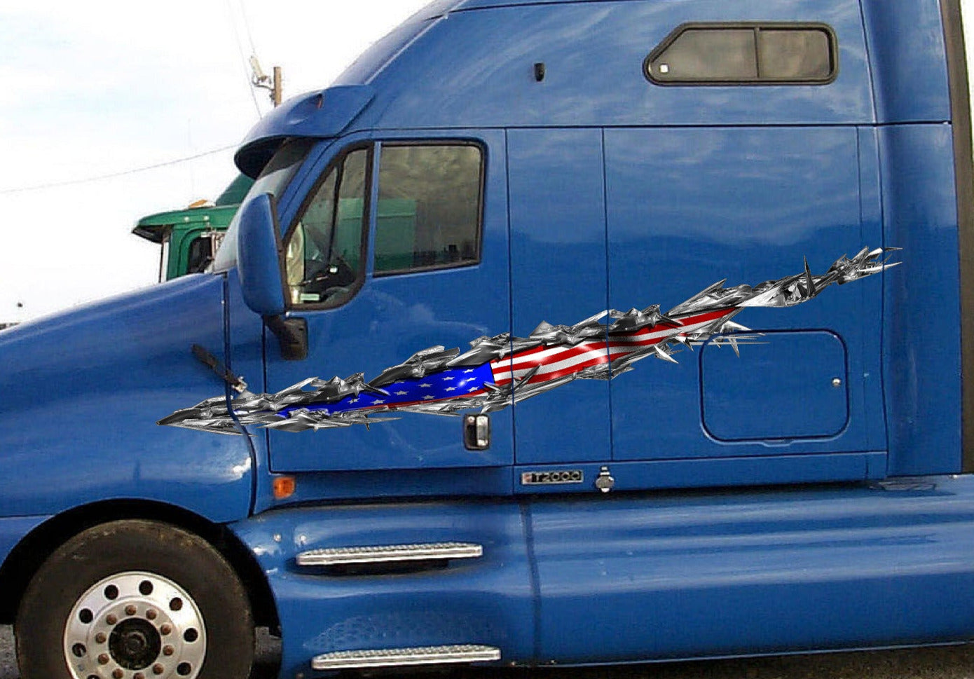 Ripper American Flag Tear Truck Graphic Decals - Patriotic Vinyl Stickers for Cars, Trucks & Windows - Perfect for 4th of July, Veterans Day & Car Shows