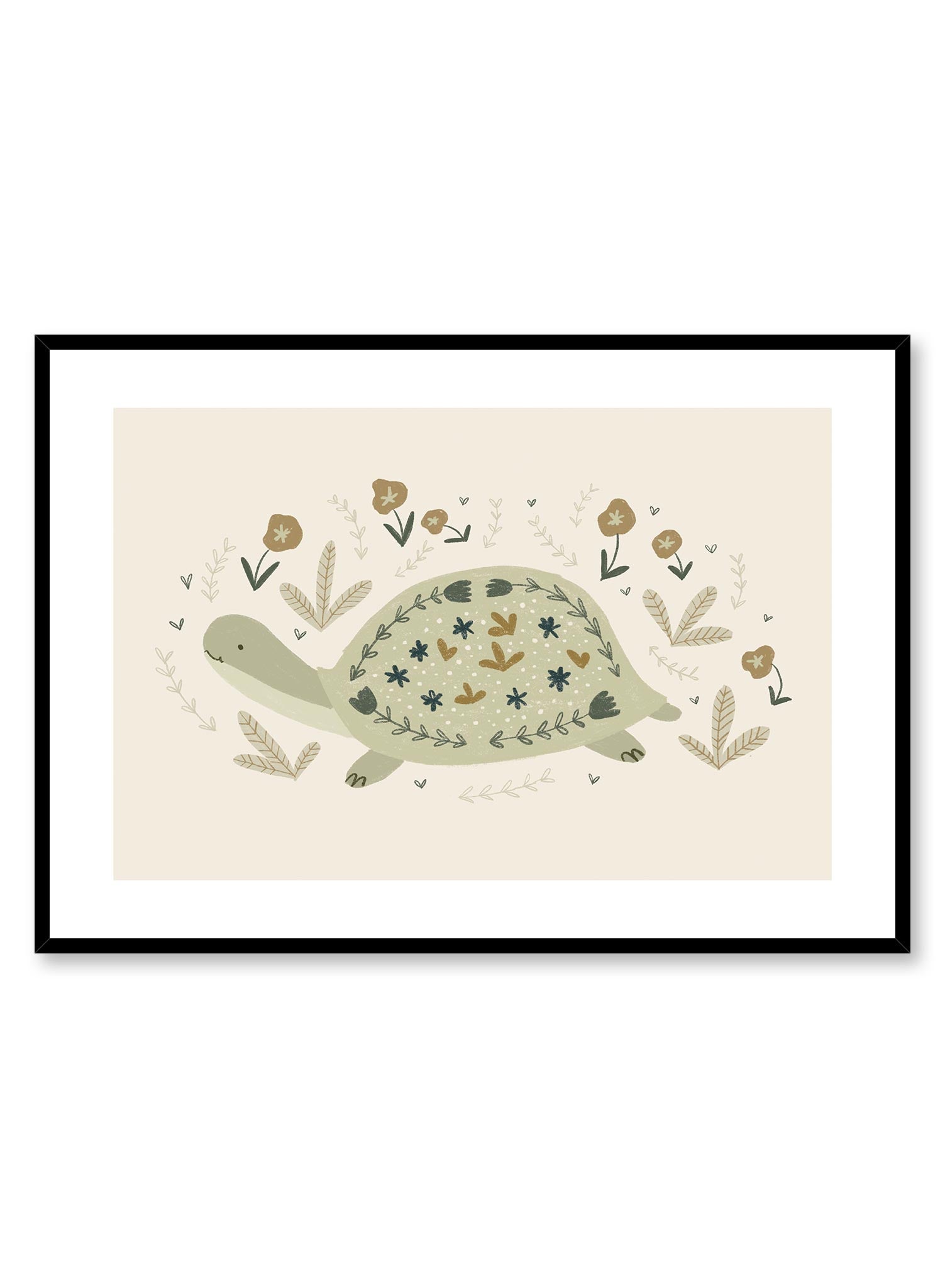 Happy Turtle Wall Art Poster - Vibrant Sea Turtle Decor for Kids Room, Nursery, or Beach Themed Home Decor - Perfect for Bedroom, Living Room, or Office