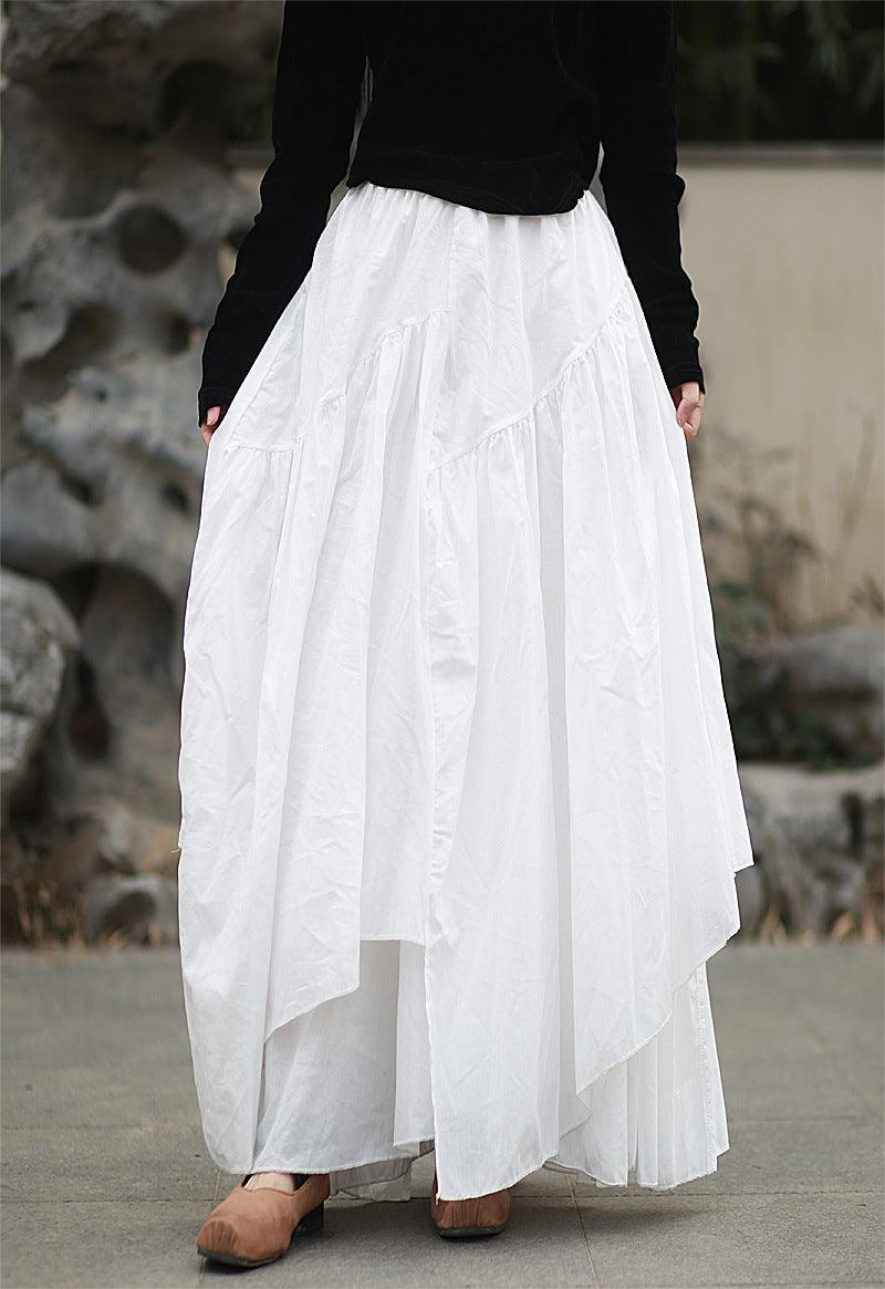 Women's Washed Cotton A-Line Swing Skirt - Long Flowy Midi Skirt for Casual, Office & Summer Outfits | Perfect for Work, Dates & Vacations