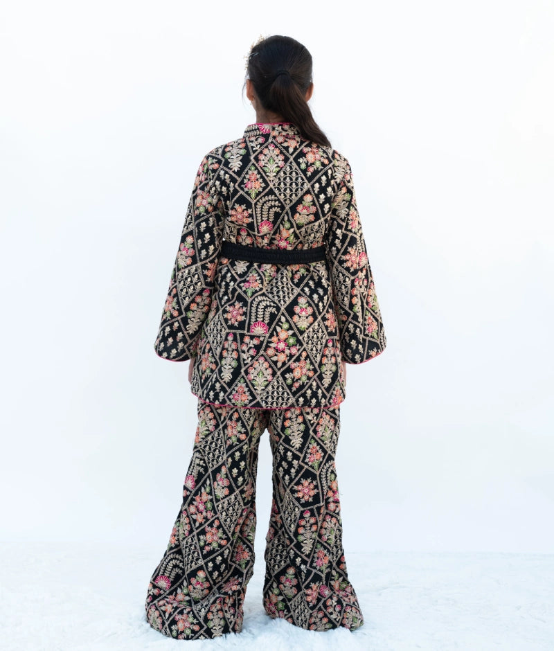 **Pre Order: Black Embroidered Jacket & Pant Set for Men – Stylish Casual Outfit for Parties, Weddings & Everyday Wear**