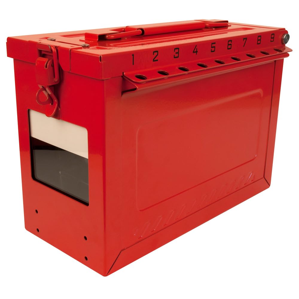 Heavy Duty Red Group Lockout Box - 9-1/16