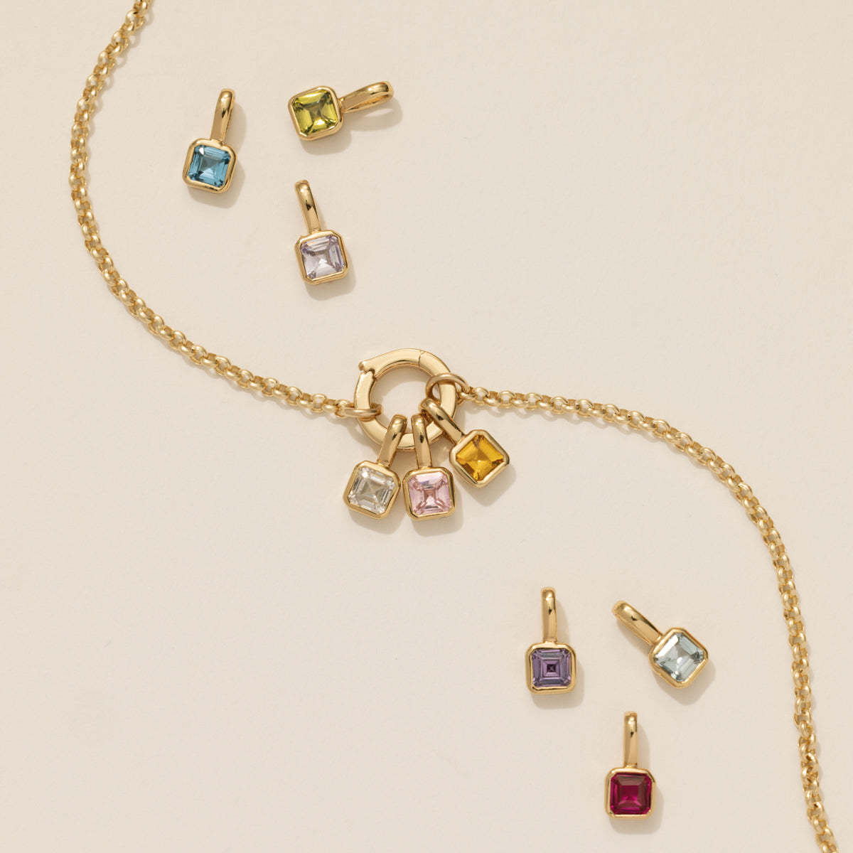 18K Gold Birthstone Charm & Pendant Necklace - Personalized Zodiac Jewelry Gift for Women | Perfect for Birthdays, Anniversaries & Special Occasions