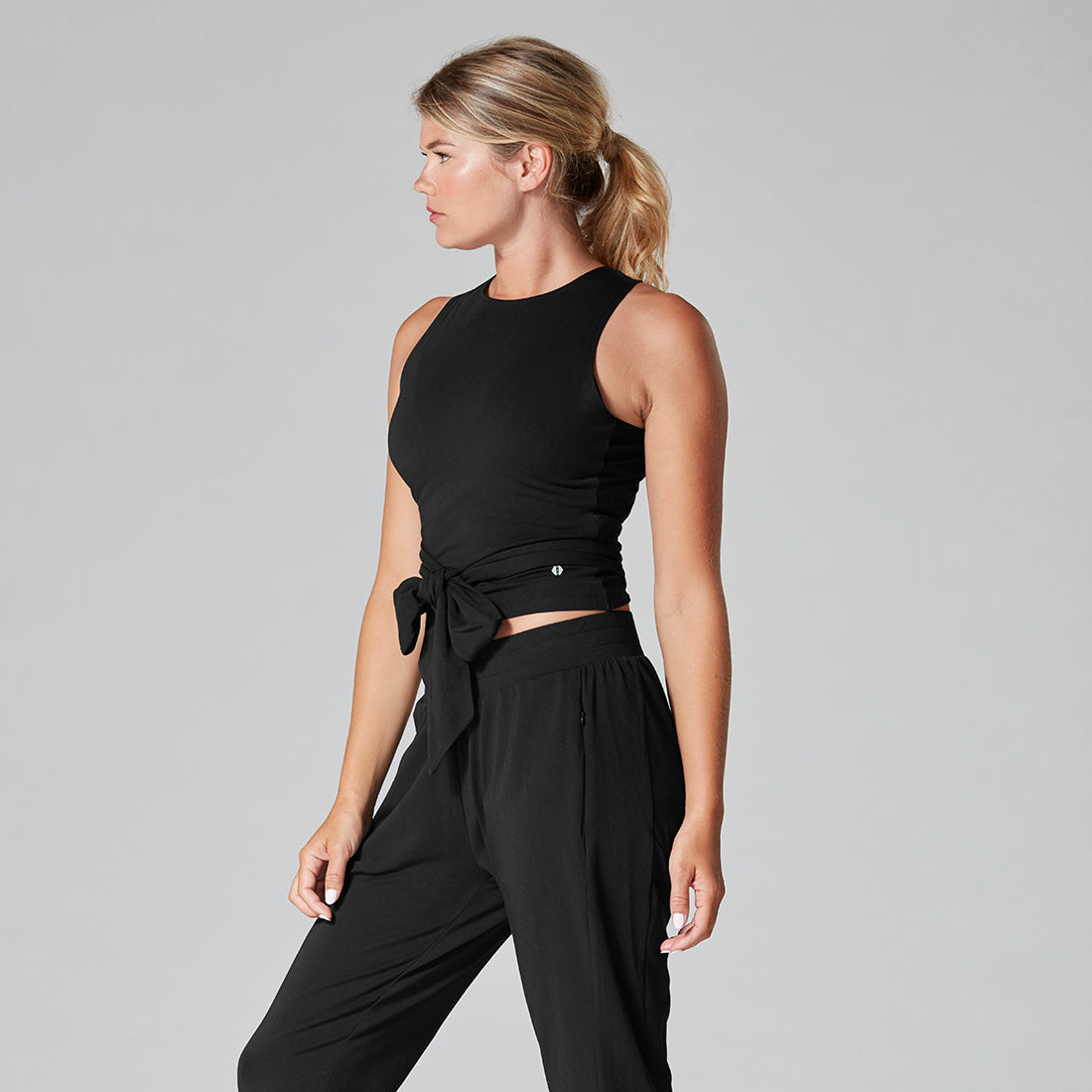 Tavi Noir Wrap Around Tank Top for Women - Sexy Sleeveless Cami Shirt with Built-in Bra - Perfect for Yoga, Gym, and Summer Outfits