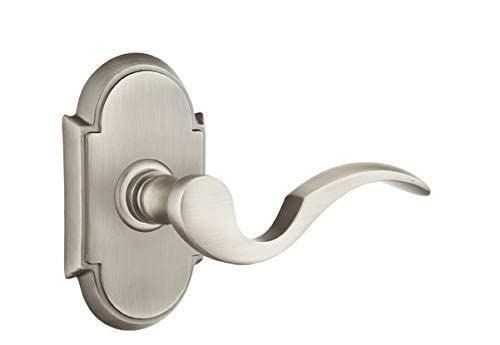 Emtek Passage Set Style 8 Rosette Cortina Lever - Left Hand Flat Black Door Handle for Modern Homes (Ideal for Bedrooms, Bathrooms & Interior Doors)