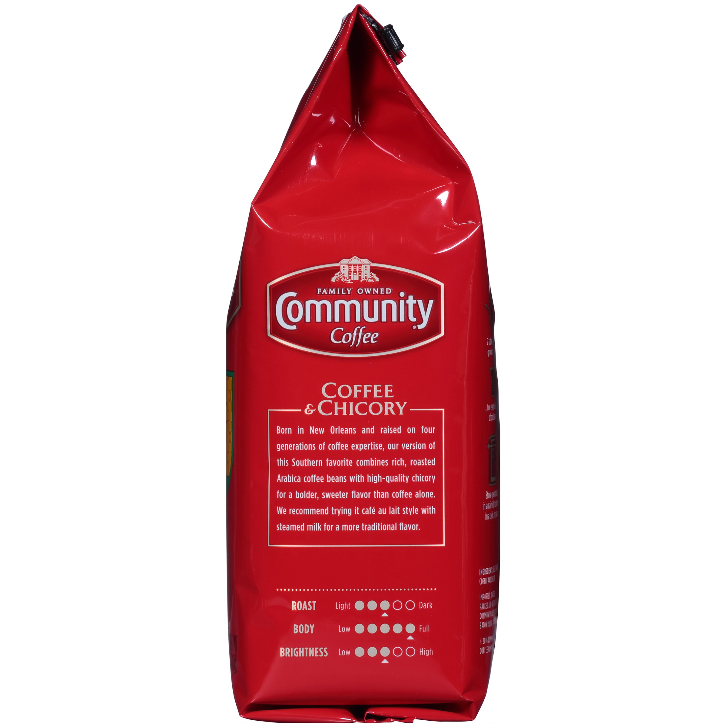 Decaf Community Coffee with Chicory - Medium Dark Roast Ground Coffee, 12oz (Pack of 6) | Rich Flavor for Home Brewing, Office Use & Gifts