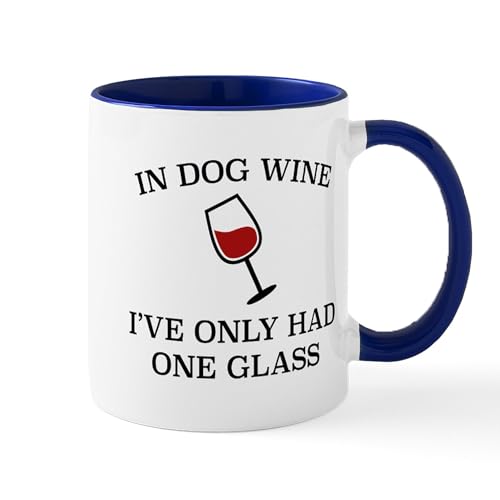 White/Navy Inside - In Dog Wine Mug