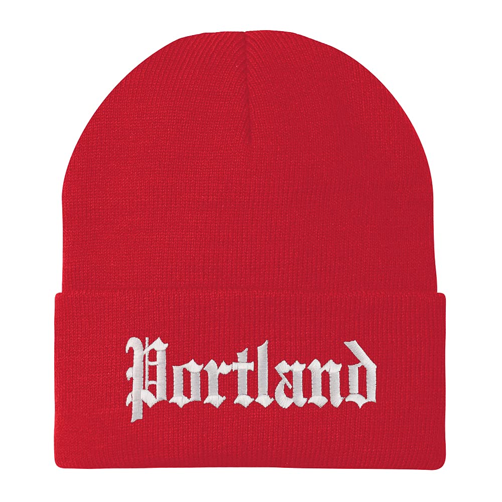 Trendy Old English Embroidered Long Cuff Beanie for Men & Women - Winter Warm Knit Hat with Vintage Lettering - Perfect for Outdoor Activities, Skiing, and Streetwear Fashion