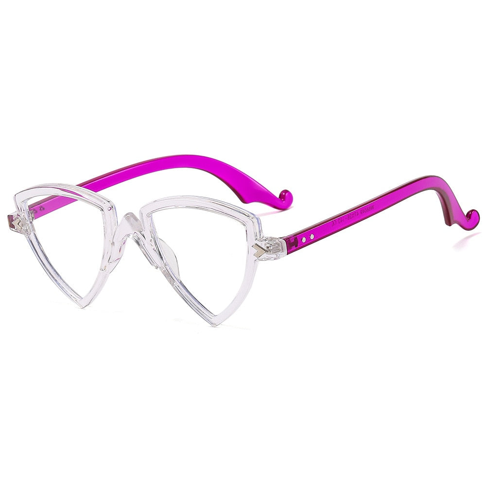 CCspace Women's Full Rim Irregular Triangle TR90 Eyeglasses 56405 - Lightweight & Durable Frame for Work, Reading & Fashion