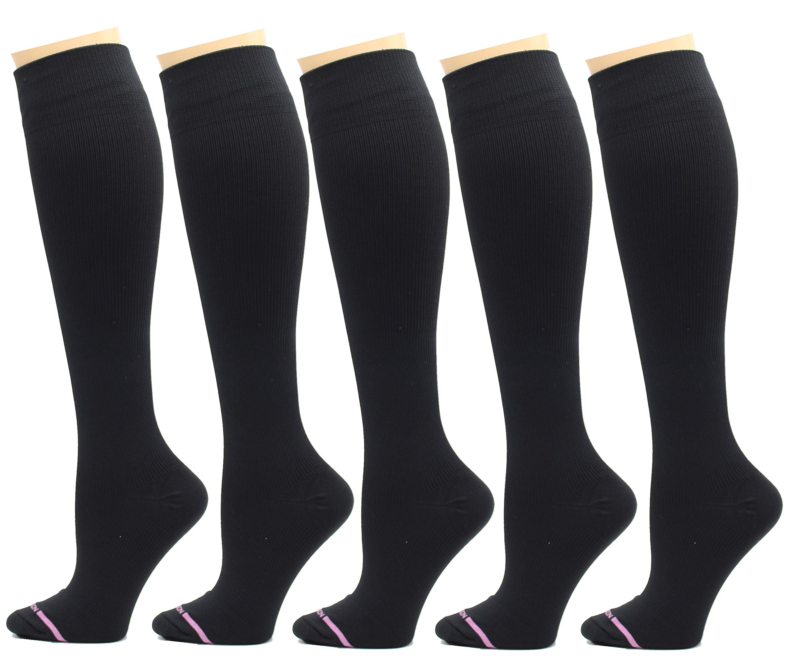 Dr. Motion Compression Socks for Men & Women - Best Graduated Support for Athletic Fit - 5 Pairs Pack for Walking, Running, Hiking & Nurses - Perfect for Sports, Travel & Long Work Shifts