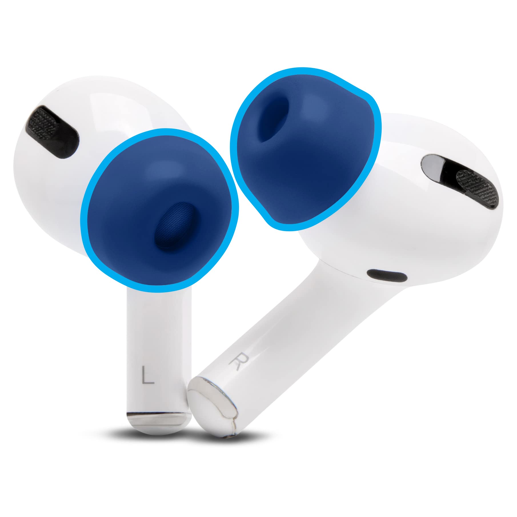 Upgraded Memory Foam Ear Tips for AirPods Pro - Enhanced Comfort & Noise Isolation | Premium Fit for Charging Case | Navy Blue | Perfect for Workouts, Travel & Daily Use