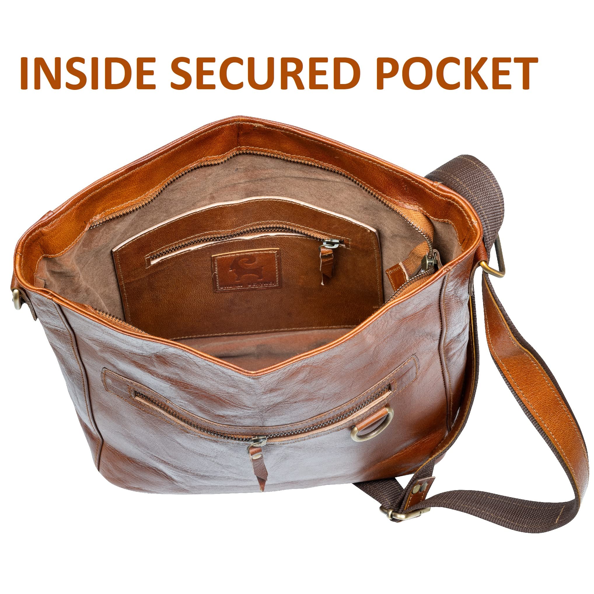 URBAN LEATHER 12 inch + 11 inch Crossbody Bag for Women & Girls | Genuine Leather Shoulder Purse | Perfect for Work, Travel & Everyday Use