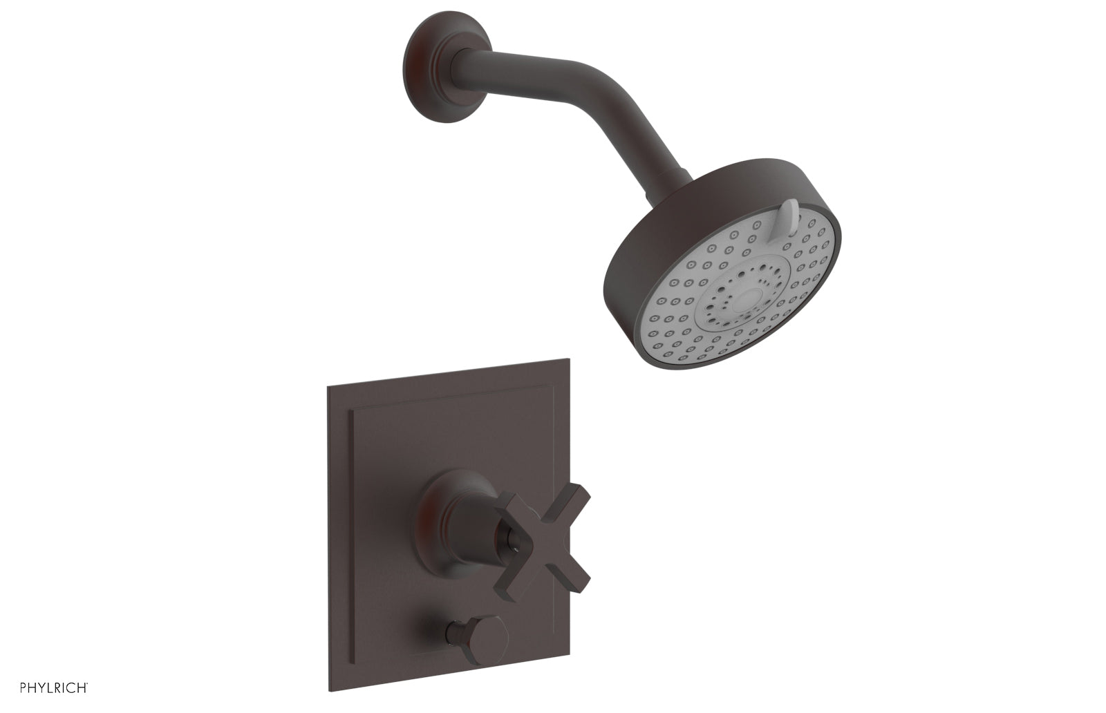 HEX MODERN Pressure Balance Shower and Diverter Set with Cross Handle - Chrome Finish (No Spout) for Bathroom Remodel & Spa-Like Shower Experience
