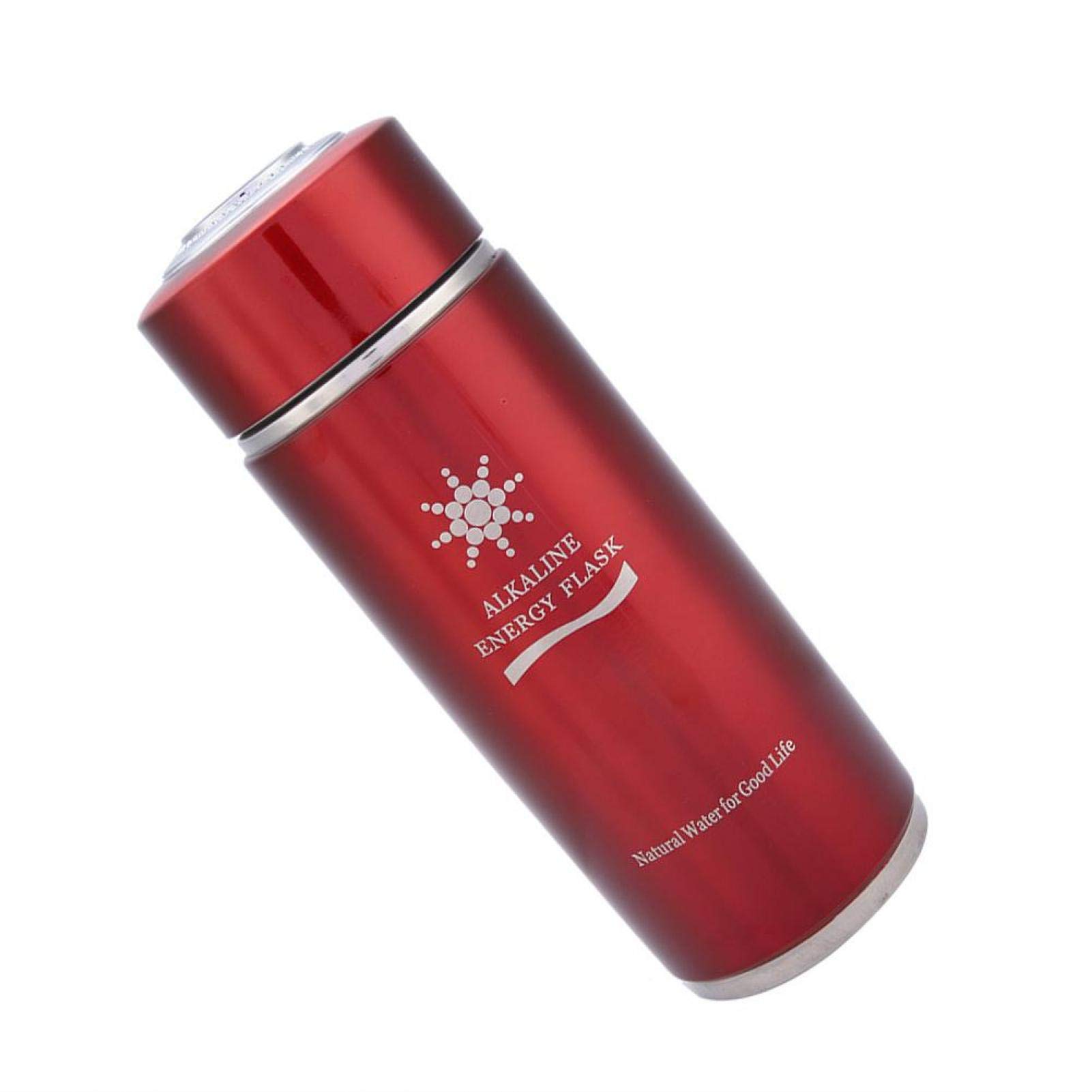 Premium Stainless Steel Alkaline Water Bottle with Nano Bio Energy Ionizer - Portable Travel Flask for Tea & Healthy Hydration (Red) - Perfect for Gym, Hiking & Office Use