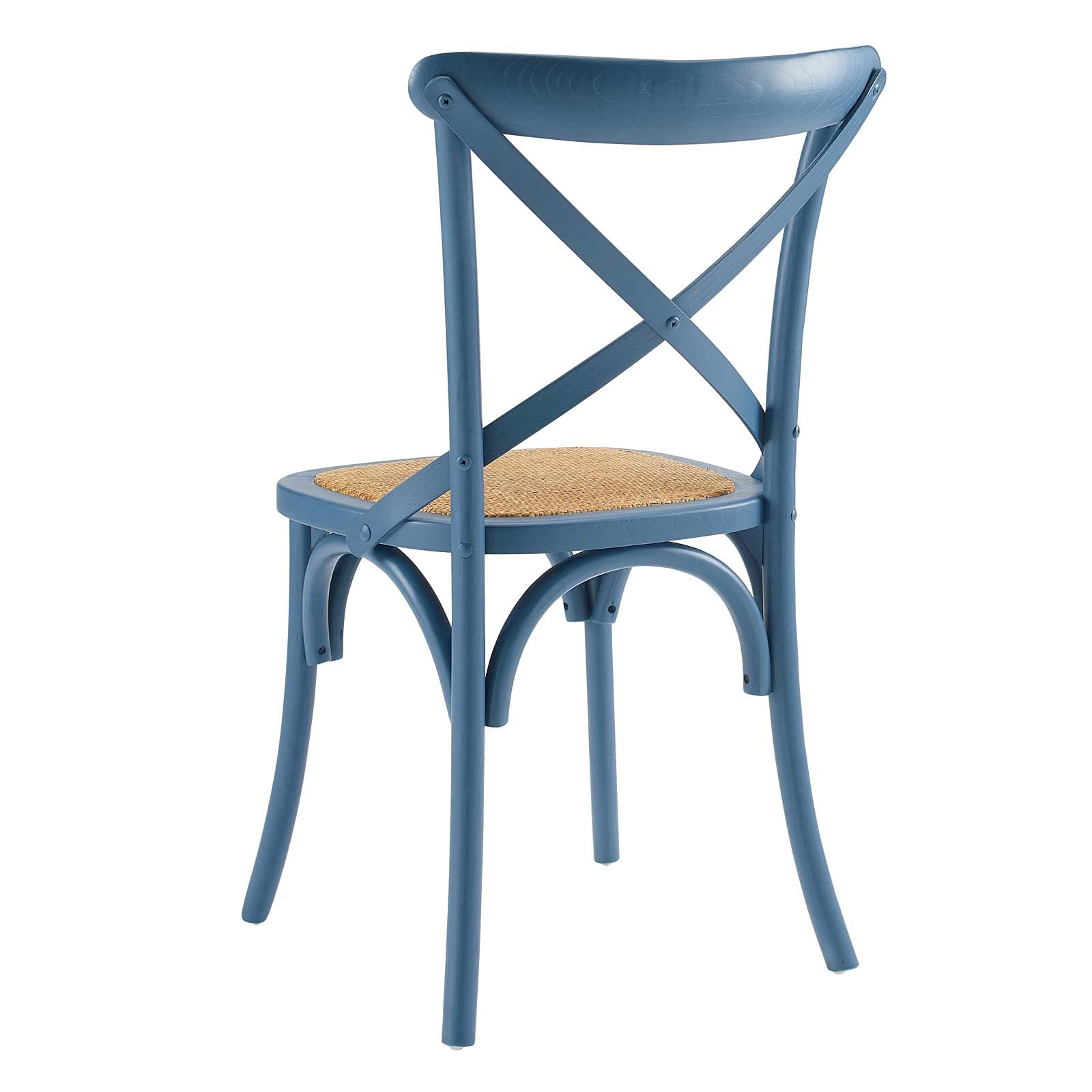 Modern Blue Wooden Side Dining Chairs - Set of 2 Contemporary Cafe Bistro Chairs for Restaurant, Hospitality & Home Dining Room Decor