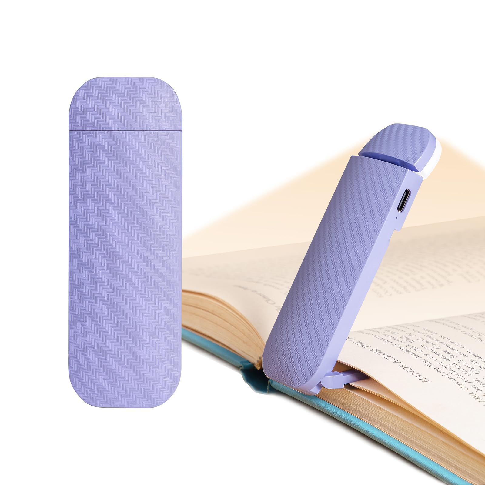 Rechargeable Clip-On Book Light for Reading in Bed - Adjustable Brightness, Romantic Purple LED Night Light - Perfect for Nighttime Reading, Studying, or Relaxing Before Sleep