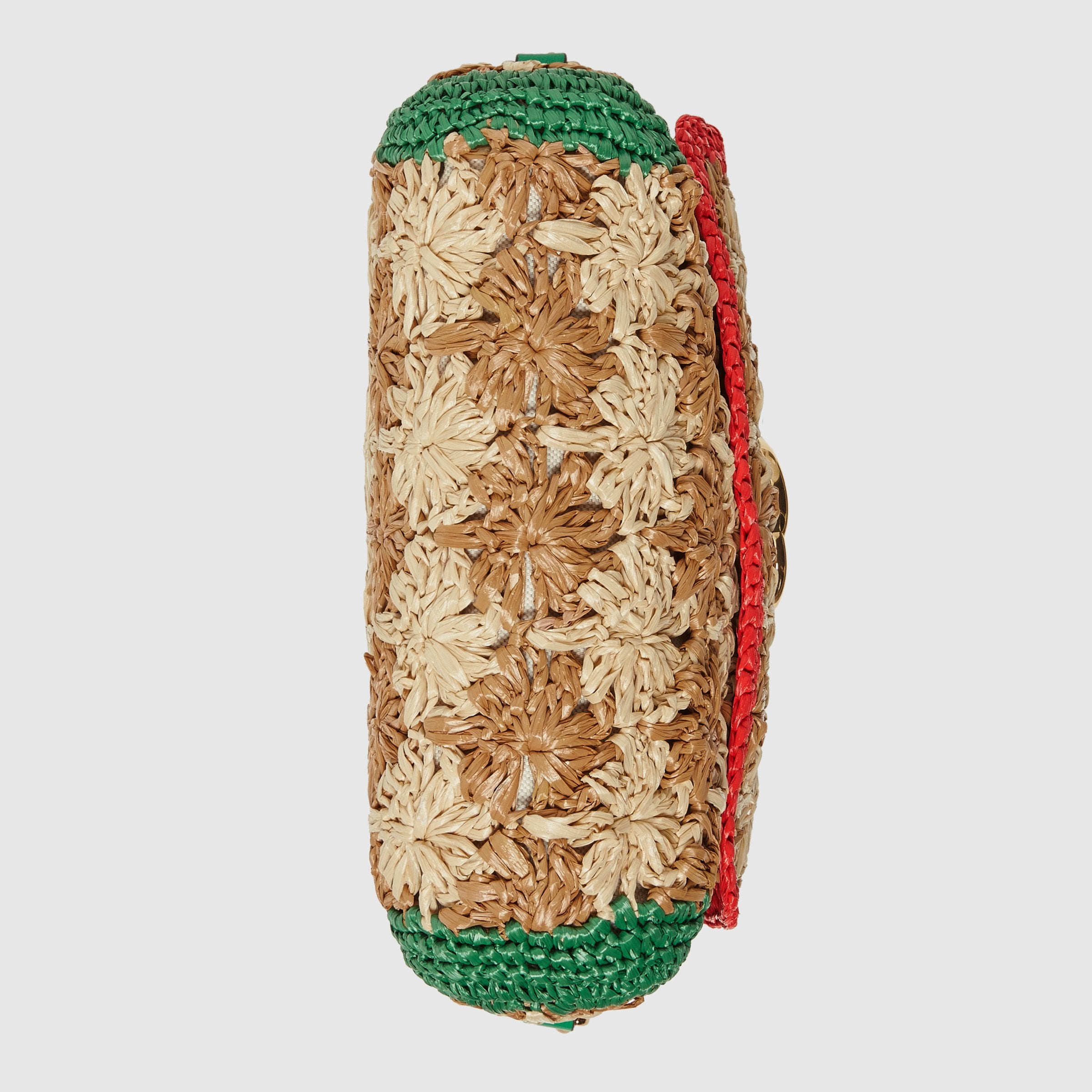 Gucci Marmont Raffia Small Shoulder Bag in Red & Green - Perfect for Summer Outings, Beach Vacations, and Casual Chic Style