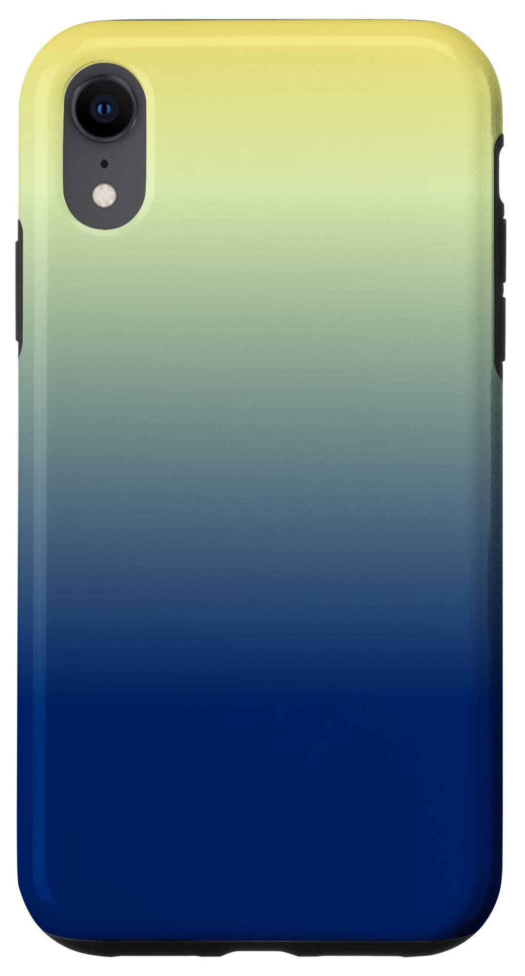 iPhone XR Yellow & Royal Blue Ombre Aesthetic Case - Trendy Protective Cover for Everyday Use & Fashion Statement