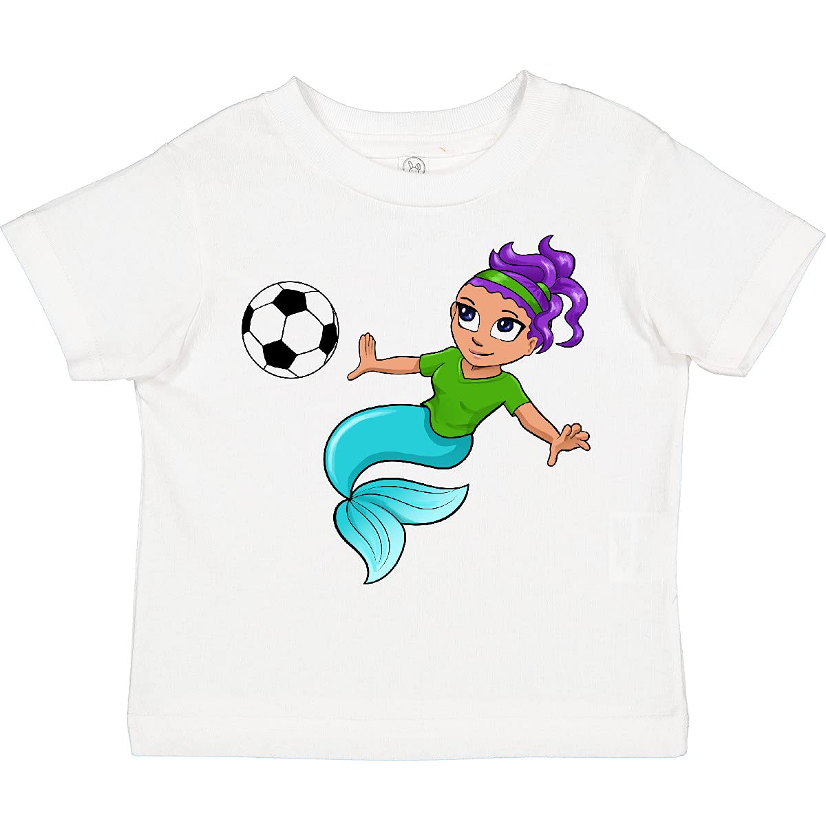 Inktastic Soccer Playing Mermaid Toddler T-Shirt - Cute Girls' Graphic Tee for Playtime & Fantasy Fun