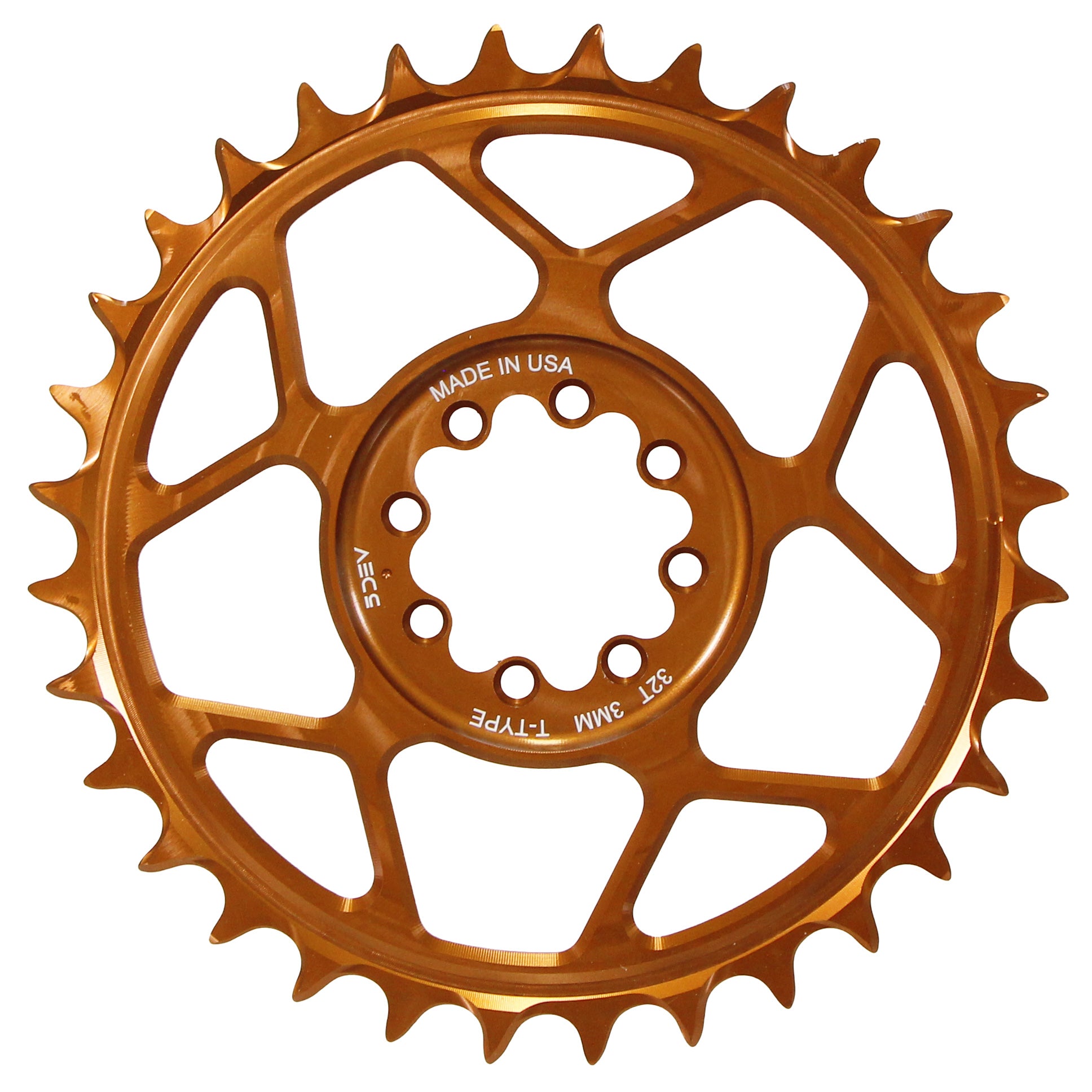 5Dev T Type 8 Bolt Chainring - 3mm Offset 32T Kash Coat Bicycle Chainring for Road & Mountain Bikes - Durable & Lightweight for Smooth Shifting Performance
