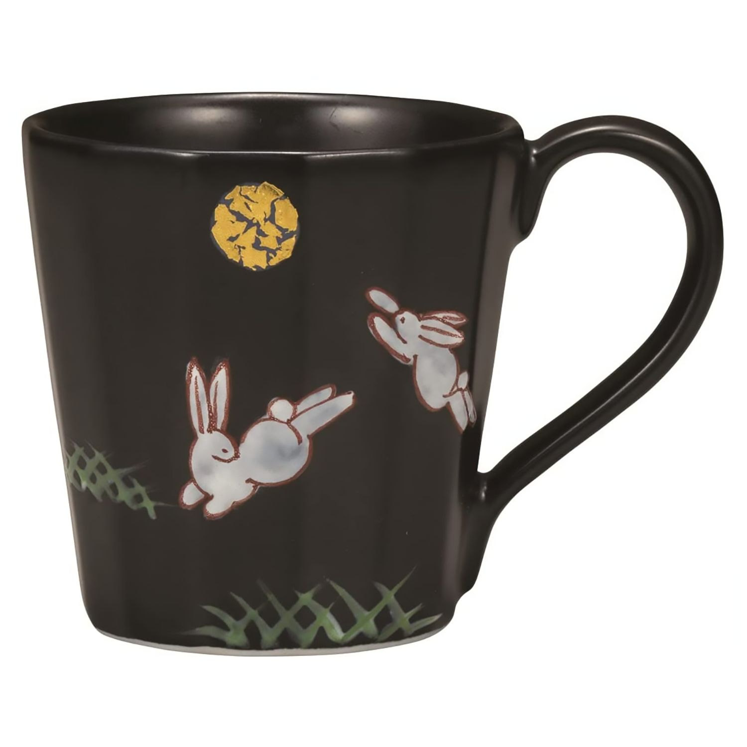 Authentic Japanese Kutani Ware Porcelain Mug - Handcrafted Moon Rabbit Design - Perfect for Tea, Coffee & Home Decor