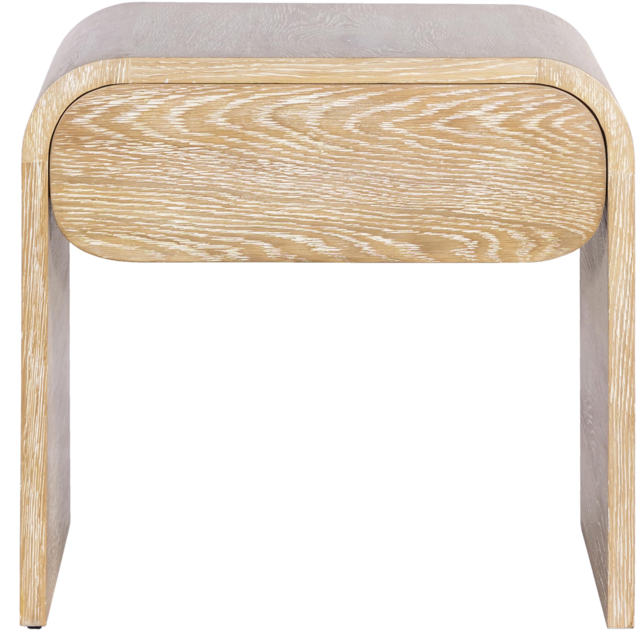Mid-Century Modern Nightstand - White Oak Finish, 24