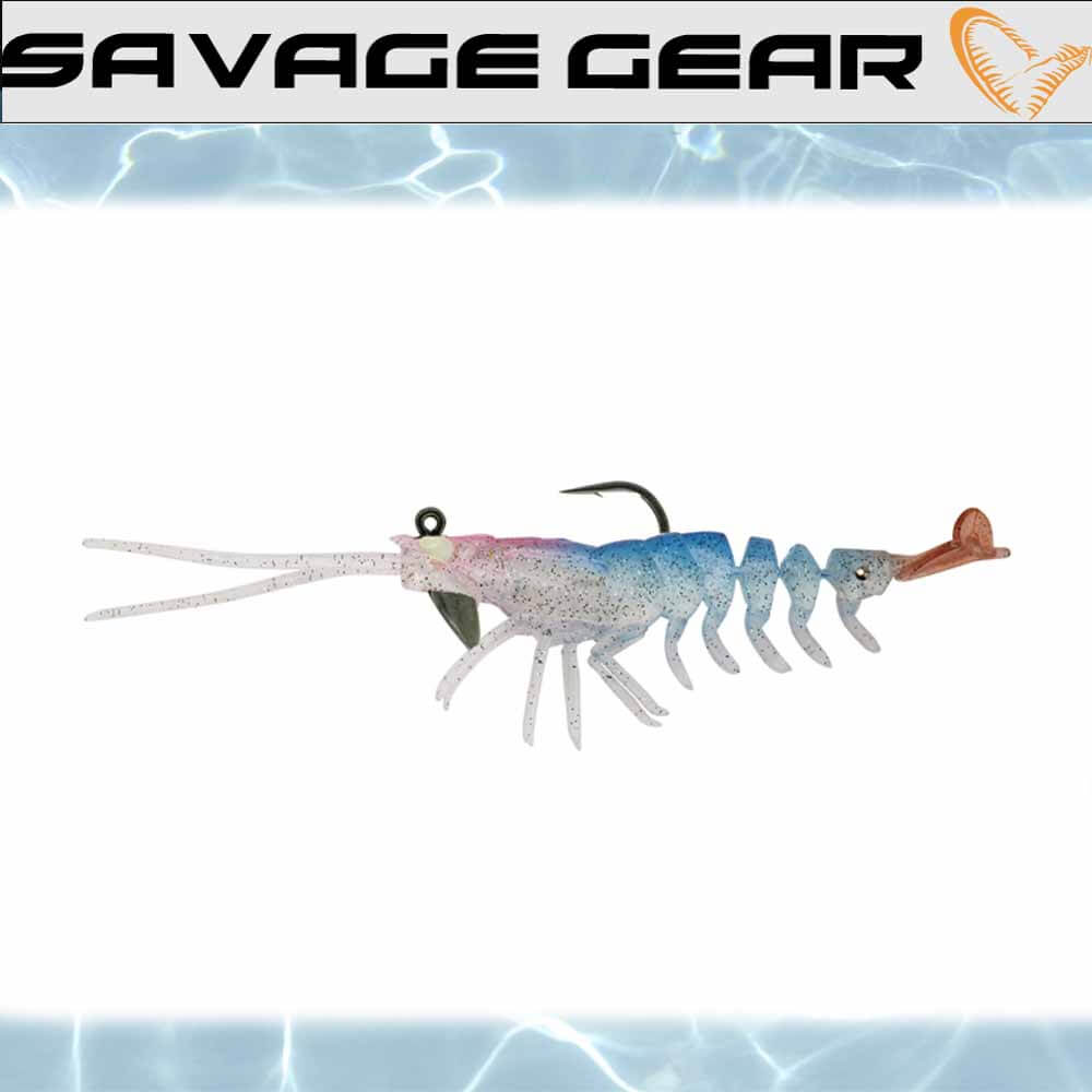 Savage Gear 3D Shrimp RTF 5 Inch 2 Pack Fishing Lure - Saltwater & Freshwater Bait for Bass, Trout, and Walleye - Perfect for Kayak Fishing and Shore Casting