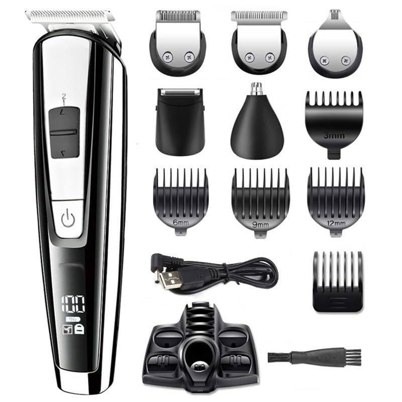 DESIAR Professional Hair Clippers & Beard Trimmer Kit for Men - Electric Shaver with LCD Display, Nose Ear Eyebrow & Body Groomer - Perfect for Home Barbering, Travel & Personal Grooming