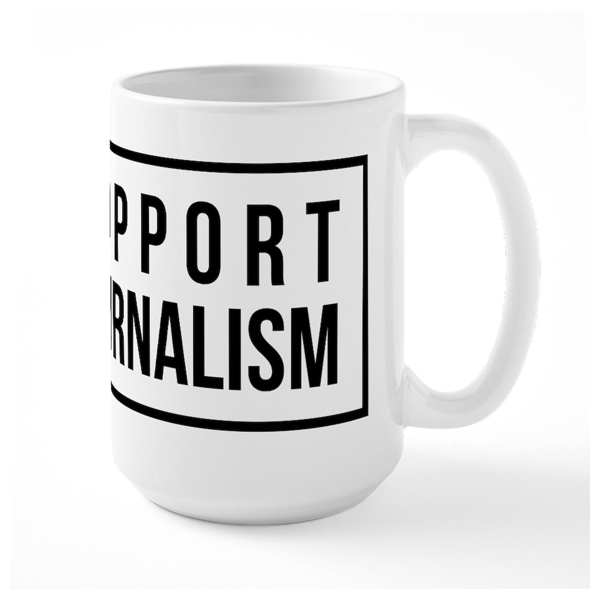 Support Journalism 15 oz (444 ml) Ceramic Coffee Mug - Perfect for Tea, Hot Chocolate & Office Use - Inspirational Gift for Reporters & Writers