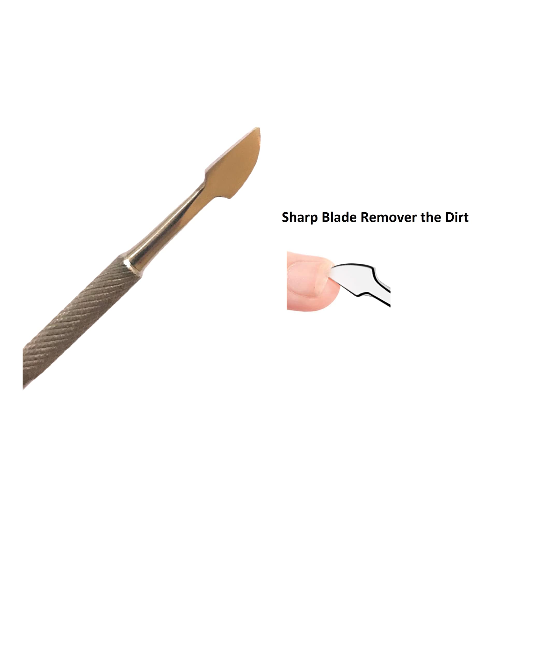 Premium Stainless Steel Cuticle Pusher & Nail Cleaner - Double Ended Manicure Pedicure Tool for Gel Polish Removal - Perfect for Salon & Home Nail Care