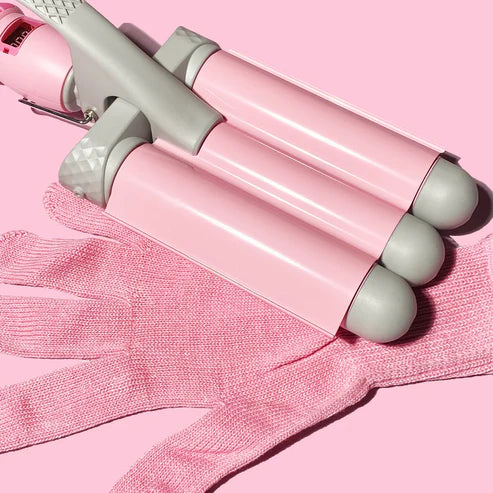 Mermade Hair Pro 32mm Pink Hair Waver - Professional Curling Iron for Beach Waves & Loose Curls - Perfect for Parties, Weddings & Everyday Styling