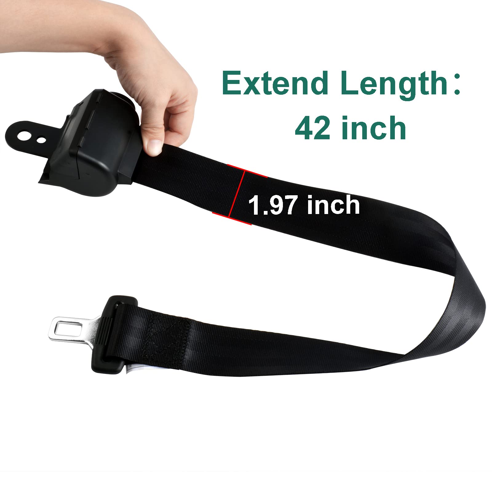 Roykaw Retractable Golf Cart Seat Belt Kit - Universal Fit for EZGO, Yamaha, Club Car, Go Kart & UTV - Safety Harness for Golf Carts, Utility Vehicles & Off-Road Adventures