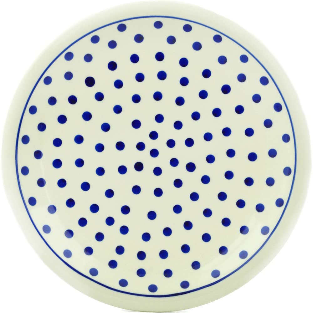 Authentic Polish Pottery Plates Set of 6 - Handcrafted Polka Dot Design - Includes Certificate of Authenticity - Perfect for Dining, Gifts & Home Decor