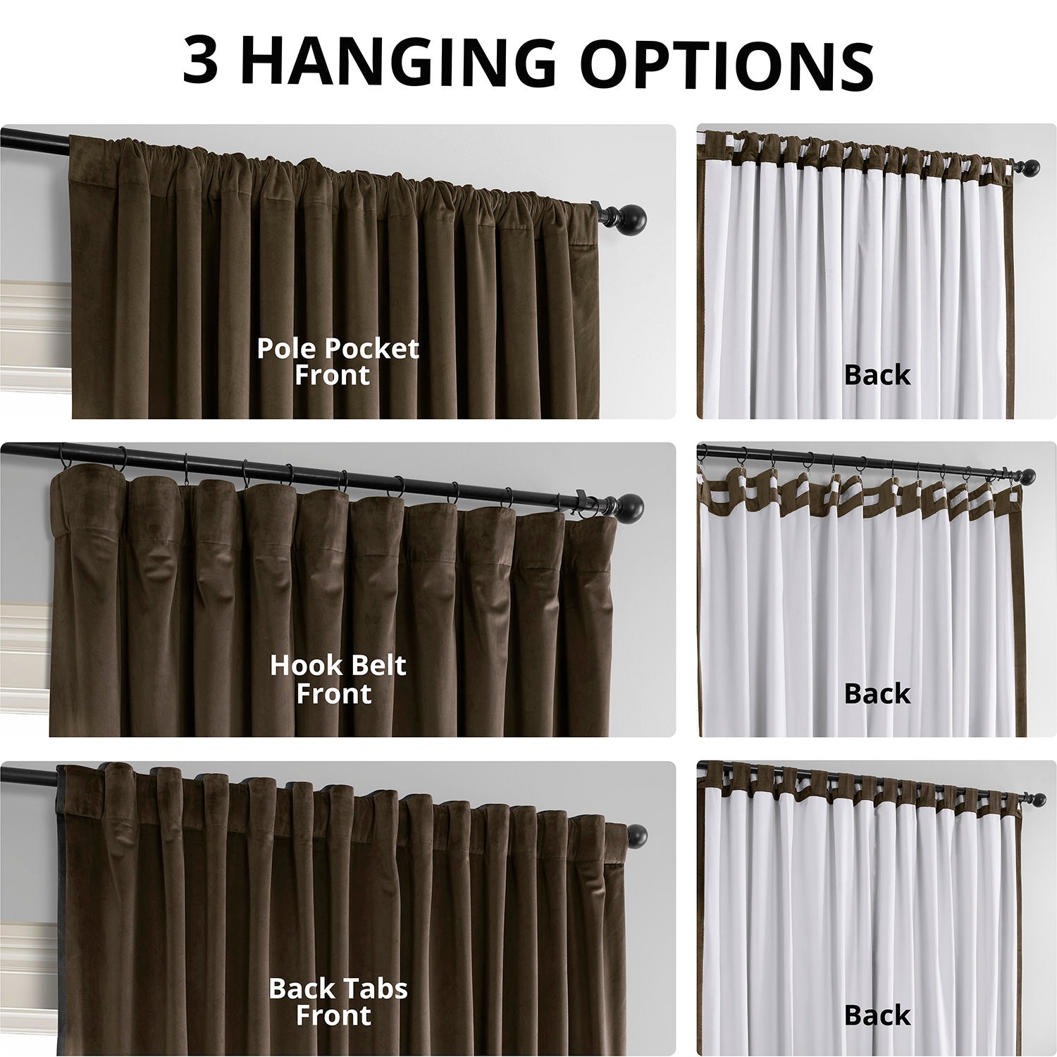 Premium Blackout Curtains for Bedroom - Extra Wide Thermal Insulated Velvet Drapes with Noise Reduction, 100% Light Blocking for Home Theater & Nursery (Java Signature Collection) - Perfect for Shift Workers & Light Sleepers
