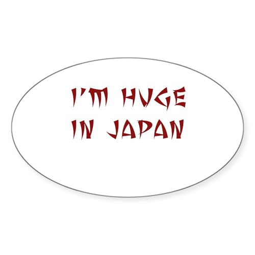 White - Huge In Japan Oval Sticker