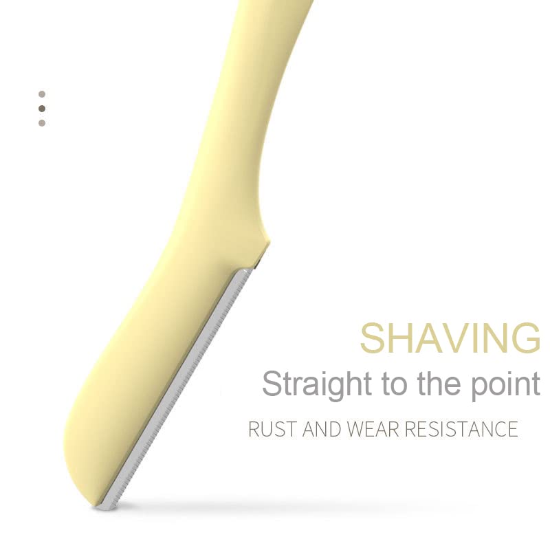 **Eyebrow Razors for Women - 2 Pack Cute Rabbit Ear Facial Hair Trimmer with Dustproof Holder, Painless & Dry Use (Yellow) - Perfect for Eyebrow Shaping, Upper Lip & Peach Fuzz Removal at Home**
