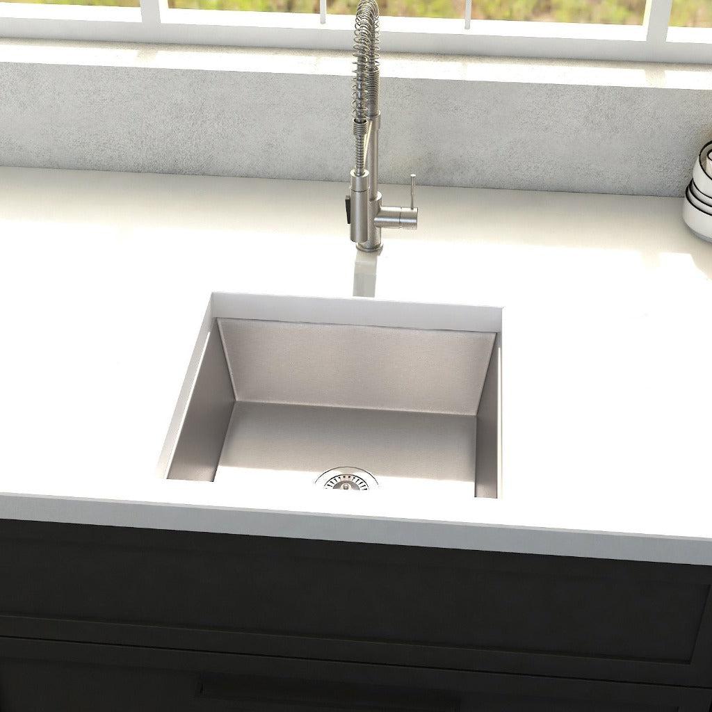 ZLINE 15-Inch Boreal Undermount Single Bowl Bar Kitchen Sink - Stainless Steel with Color Options (SUS 15) | Perfect for Small Kitchens, Bars & RV Use