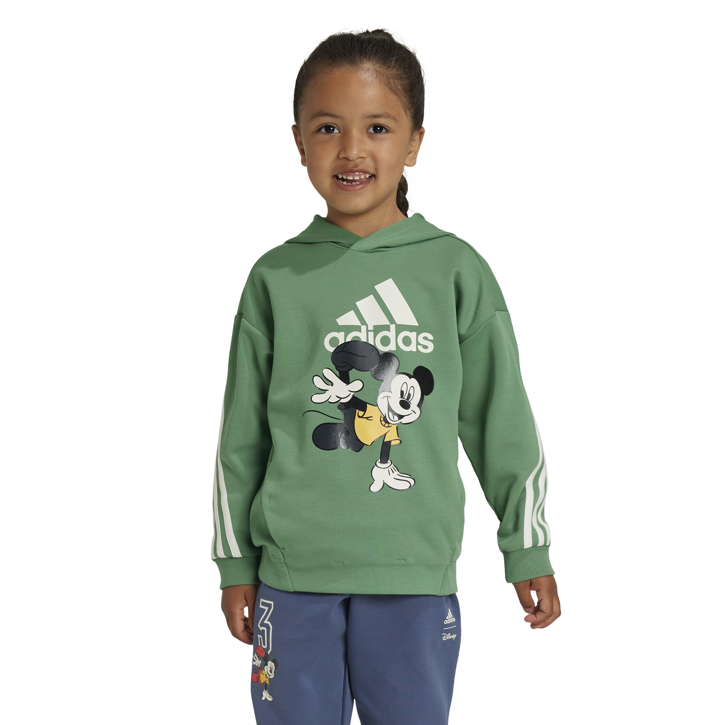 Adidas Kids' Disney Mickey Mouse Hooded Sweatshirt - Warm & Cute Pullover for Boys & Girls - Perfect for School, Playdates & Family Outings