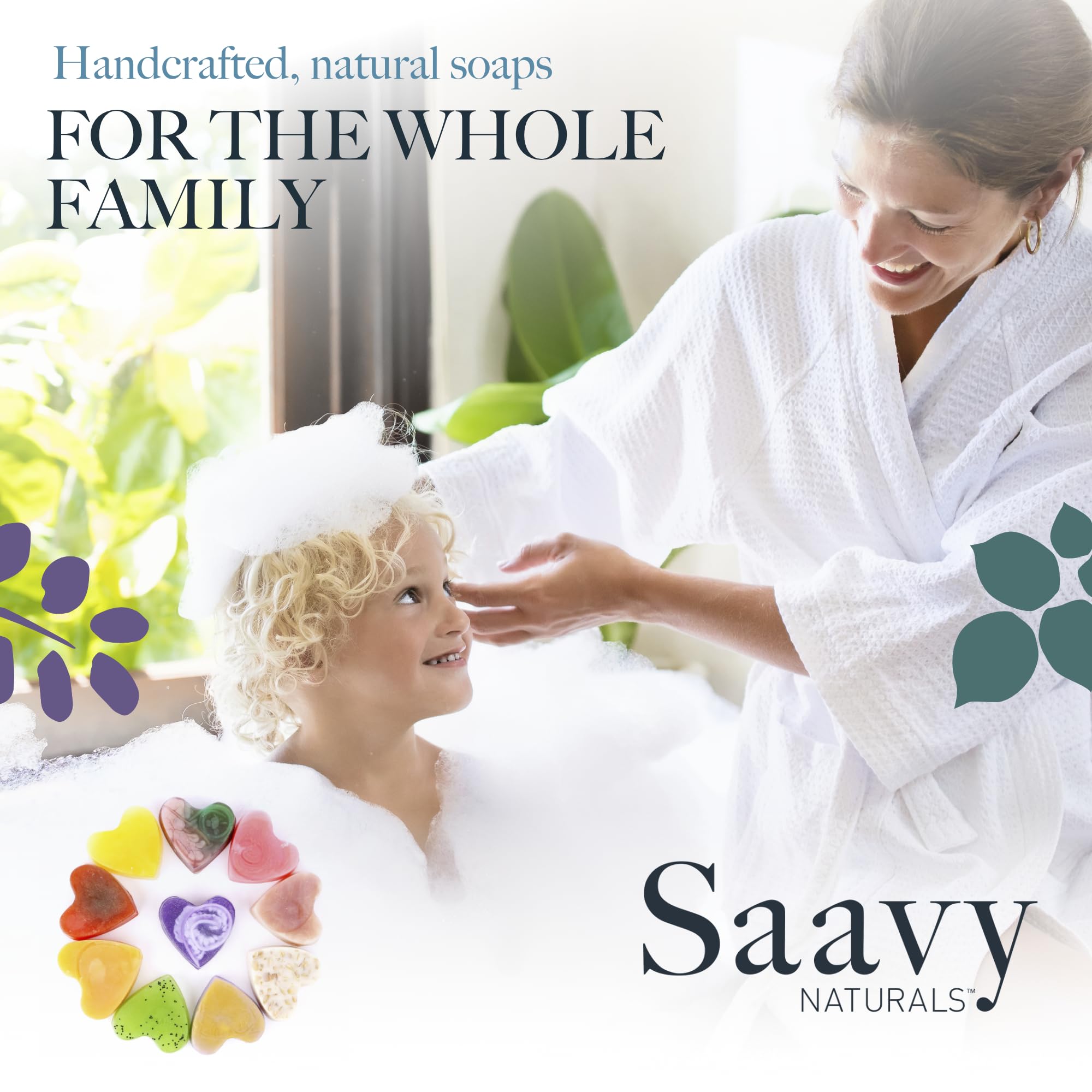 Saavy Naturals Organic Heart Shaped Soap Gift Set - 10 Pack Vegan Scented Soap Bars (1.2 Oz Each) for Body Wash & Hand Care | Made in USA | Perfect for Valentine's Day Gifts, Wedding Favors & Self-Care Pampering