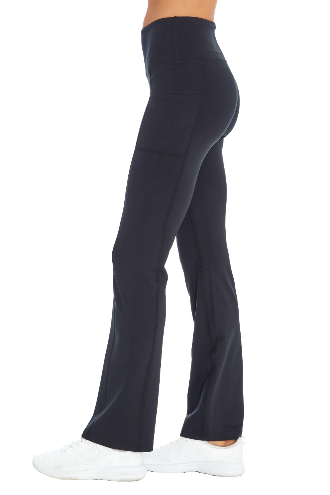 Bally Total Fitness Women's High Rise Bootcut Yoga Pants with Pockets - Comfortable Workout & Lounge Pants for Gym, Running, and Everyday Wear
