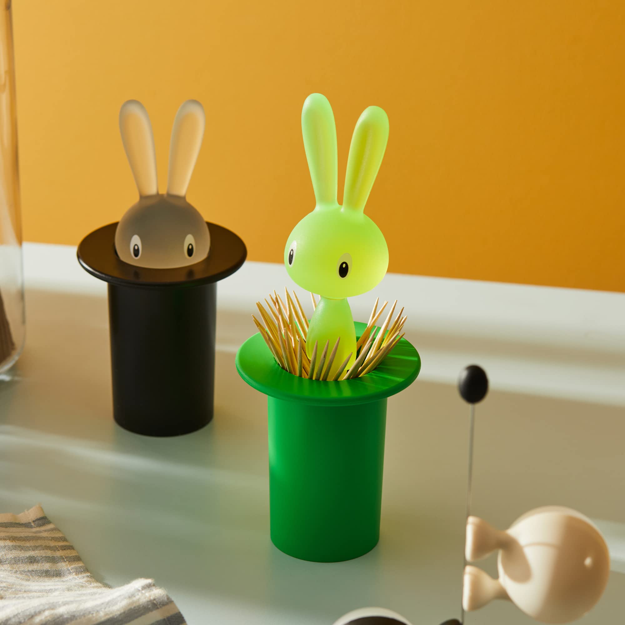Alessi Magic Bunny Toothpick Holder - Green | Fun & Stylish Kitchen Decor for Easter, Parties & Home Dining Accessories