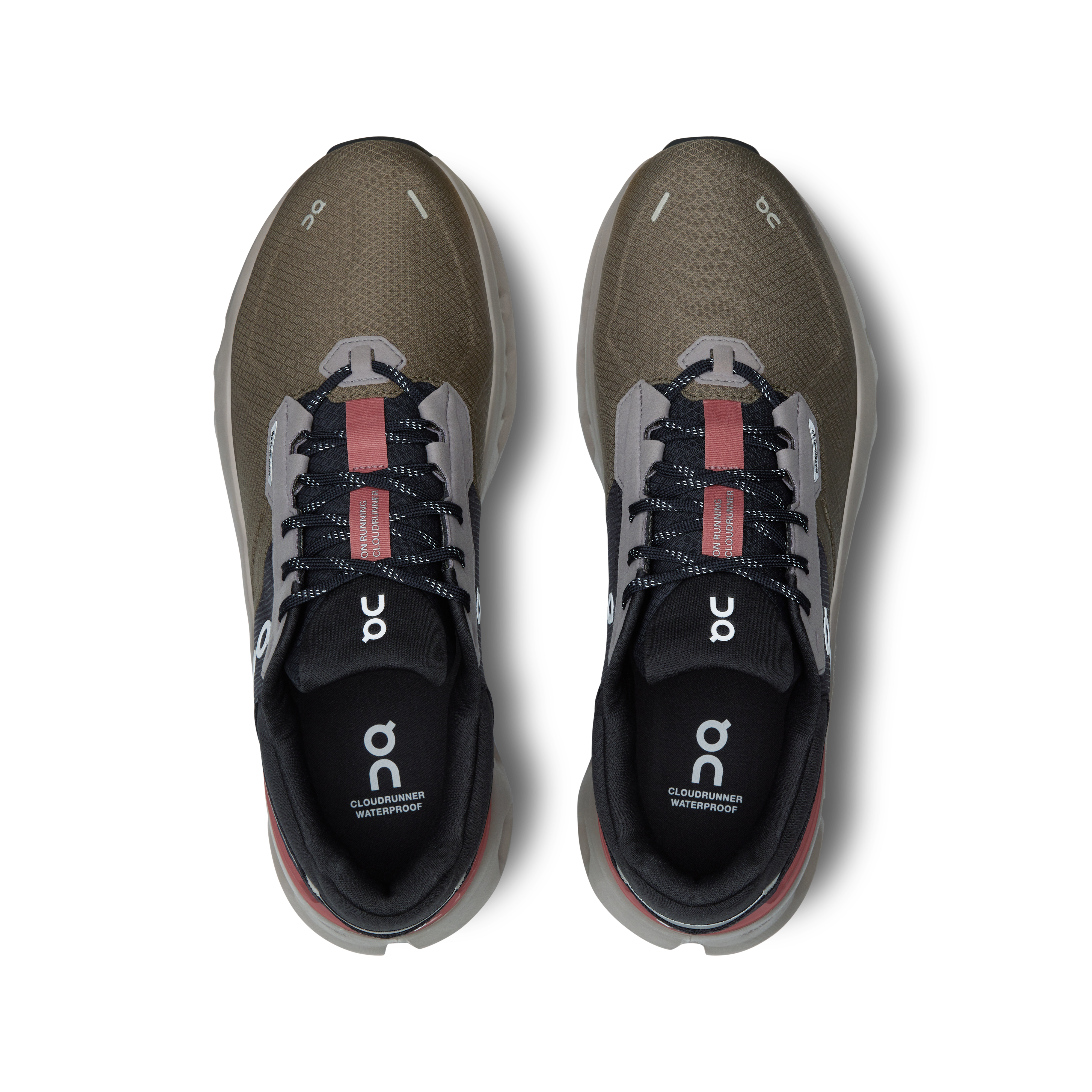 On Running Men's Cloudrunner 2 Waterproof Running Shoes - Olive/Mahogany | Lightweight & Breathable for Trail Running & Outdoor Activities