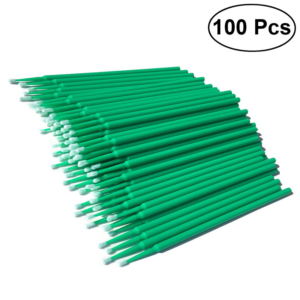 100pcs Micro Applicator Brushes for Eyelash Extensions & Makeup - Disposable & Miniature for Precise Application